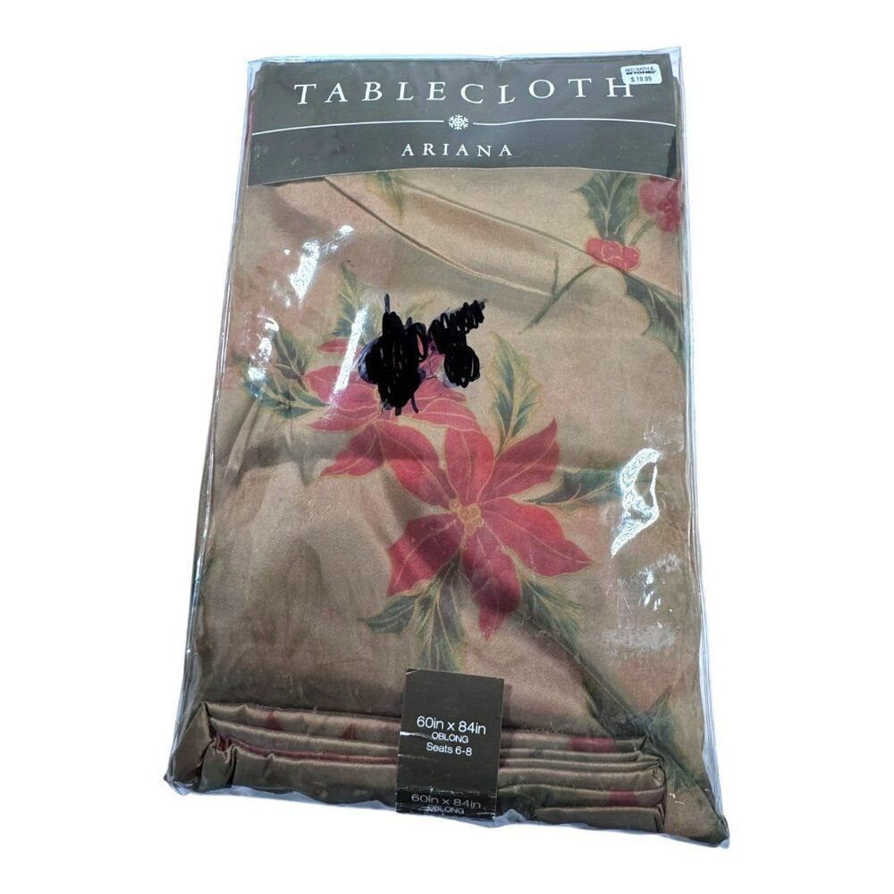 Ariana Tablecloth 60x84in Oblong Floral Polyester Beige Multi Bed Bath Beyond